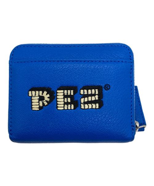 ear PAPILLONNER（イアパピヨネ）ear PAPILLONNER (イアパピヨネ) Perche (ペルケ) PEZ (ペッツ) ジャバラ折り財布 ブルーの古着・服飾アイテム