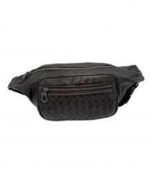 BOTTEGA VENETA（ボッテガベネタ）の古着「イントレチャートウエストポーチ」｜ブラウン