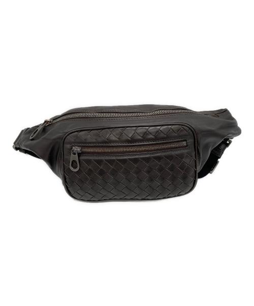 BOTTEGA VENETA（ボッテガベネタ）BOTTEGA VENETA (ボッテガベネタ) イントレチャートウエストポーチ ブラウンの古着・服飾アイテム
