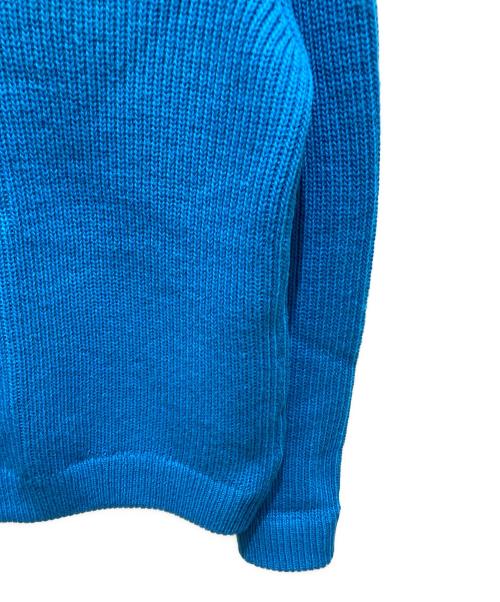 NAMACHEKO（ナマチェコ）NAMACHEKO (ナマチェコ) ローゲージバイカラーニット ブルー サイズ:Ｍの古着・服飾アイテム