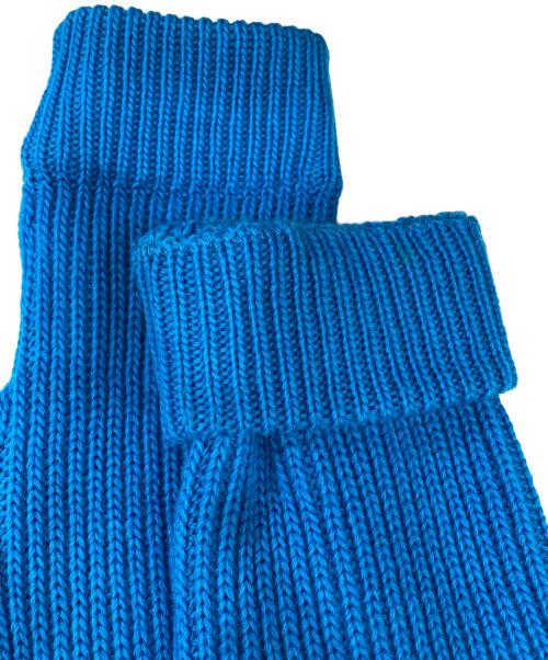NAMACHEKO（ナマチェコ）NAMACHEKO (ナマチェコ) ローゲージバイカラーニット ブルー サイズ:Ｍの古着・服飾アイテム