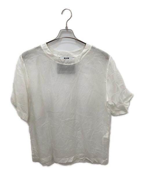 MSGM（エムエスジーエム）MSGM (エムエスジーエム) シアーチュールカットソー ホワイト サイズ:40の古着・服飾アイテム
