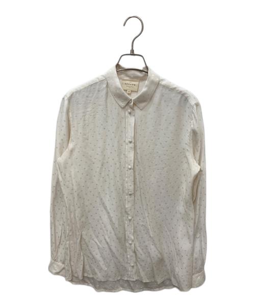 SEZANE（セザンヌ）sezane (セザンヌ) シルク総柄シャツ ベージュ サイズ:36の古着・服飾アイテム