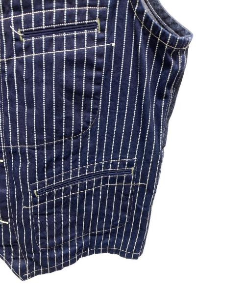 SUGAR CANE（シュガーケーン）SUGAR CANE (シュガーケーン) WABASH STRIPE WORK VEST ネイビー サイズ:42の古着・服飾アイテム