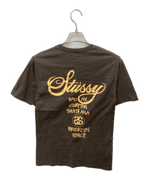 stussy（ステューシー）stussy (ステューシー) プリントTシャツ ブラウン サイズ:Sの古着・服飾アイテム