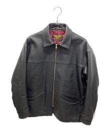 CALEE（キャリー）の古着「カウハイドレザージャケット」｜ブラック