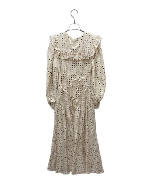 Snidel（スナイデル）Snidel (スナイデル) フリルカラーワンピース アイボリーの古着・服飾アイテム