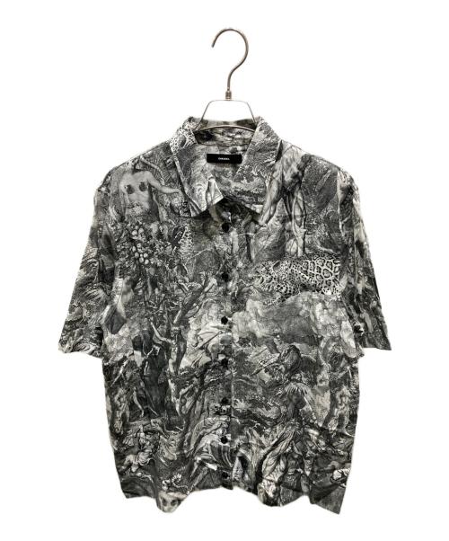 DIESEL（ディーゼル）DIESEL (ディーゼル) C-FRY オールオーバープリント半袖シャツ グレー サイズ:XSの古着・服飾アイテム