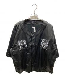 BREATH（ブレス）の古着「FAUX LEATHER BH BASEBALL SHIRT」｜ブラック