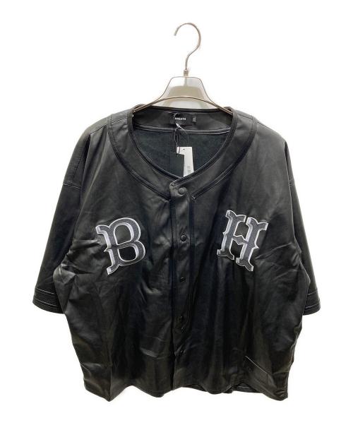 BREATH（ブレス）BREATH (ブレス) FAUX LEATHER BH BASEBALL SHIRT ブラック サイズ: 2XLの古着・服飾アイテム