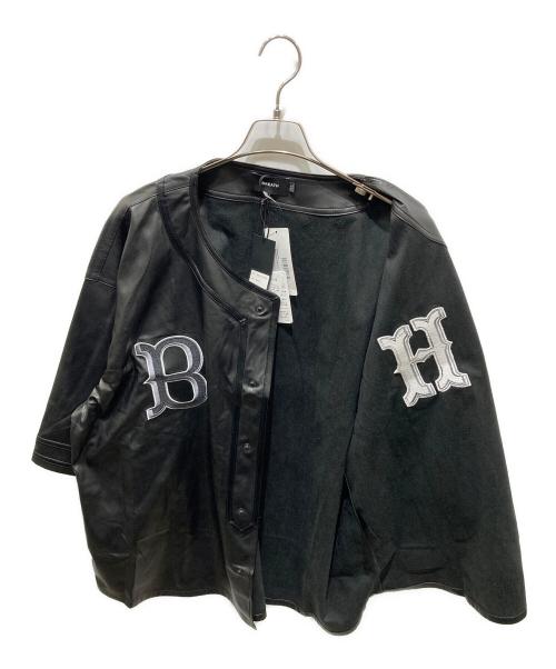 BREATH（ブレス）BREATH (ブレス) FAUX LEATHER BH BASEBALL SHIRT ブラック サイズ: 2XLの古着・服飾アイテム
