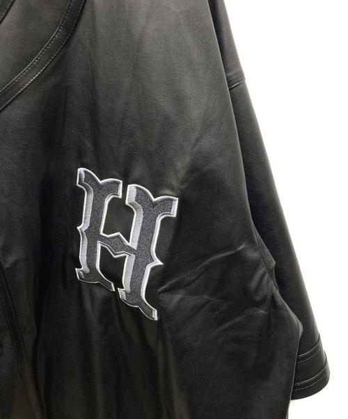 BREATH（ブレス）BREATH (ブレス) FAUX LEATHER BH BASEBALL SHIRT ブラック サイズ: 2XLの古着・服飾アイテム