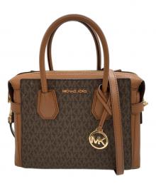 MICHAEL KORS（マイケル・コース）の古着「MERCER トップジップ ベルテッド サッチェル スモール」｜ブラウン