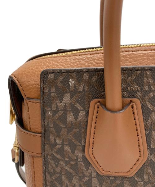 MICHAEL KORS（マイケル・コース）MICHAEL KORS (マイケル・コース) MERCER トップジップ ベルテッド サッチェル スモール ブラウンの古着・服飾アイテム