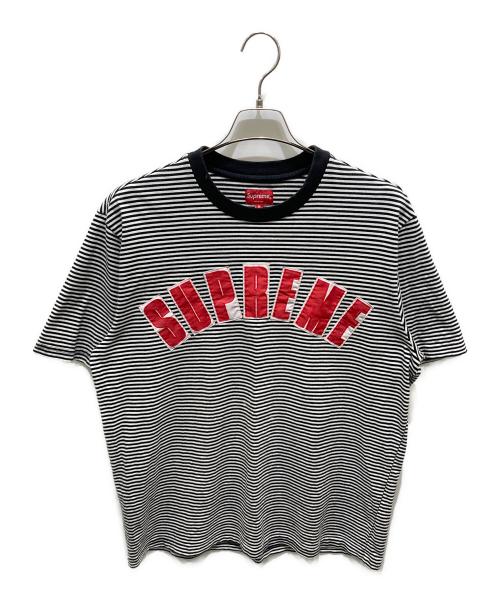 SUPREME（シュプリーム）SUPREME (シュプリーム) Arc Applique S/S Top ブラック×ホワイト サイズ:Ｍの古着・服飾アイテム