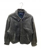 NAUTICAノーティカ）の古着「裏チェックシングルレザージャケット」｜ブラック