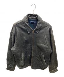 NAUTICA（ノーティカ）の古着「裏チェックシングルレザージャケット」｜ブラック