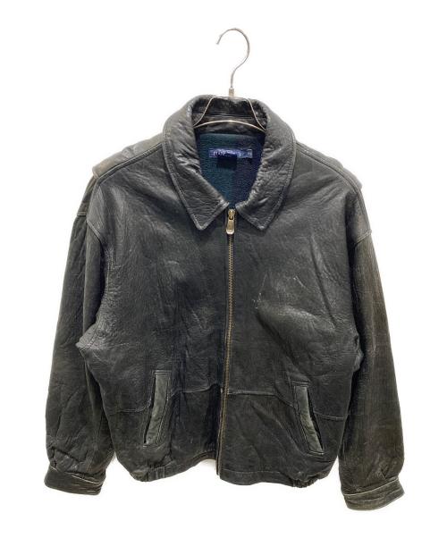 NAUTICA（ノーティカ）NAUTICA (ノーティカ) 裏チェックシングルレザージャケット ブラック サイズ:46の古着・服飾アイテム