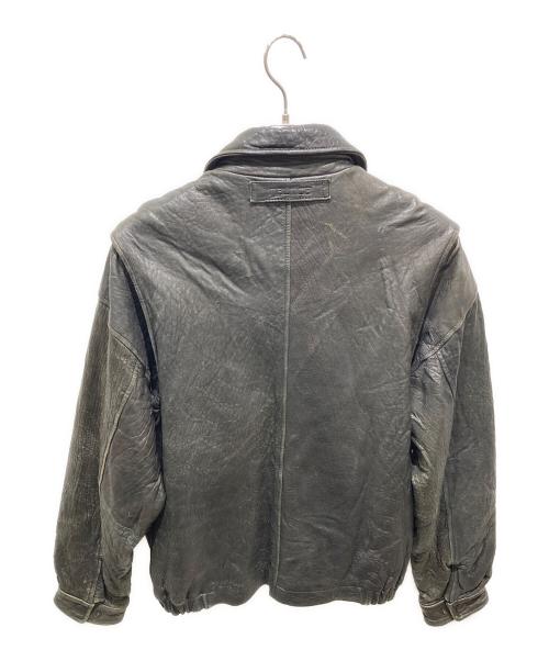 NAUTICA（ノーティカ）NAUTICA (ノーティカ) 裏チェックシングルレザージャケット ブラック サイズ:46の古着・服飾アイテム