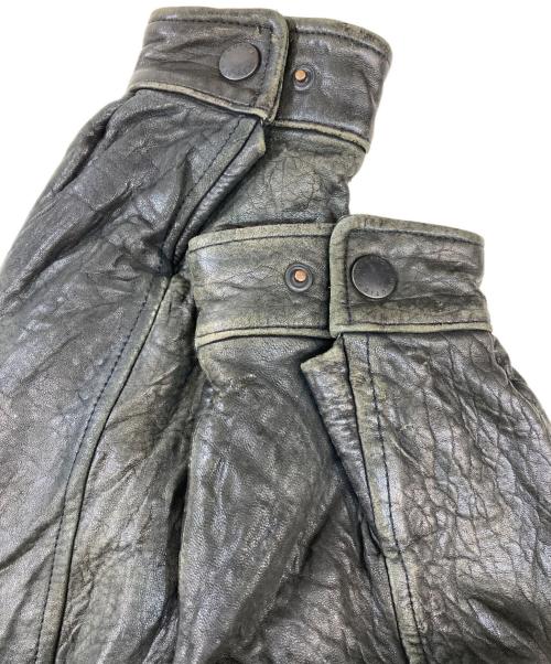 NAUTICA（ノーティカ）NAUTICA (ノーティカ) 裏チェックシングルレザージャケット ブラック サイズ:46の古着・服飾アイテム