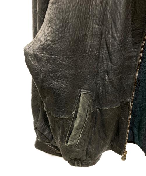 NAUTICA（ノーティカ）NAUTICA (ノーティカ) 裏チェックシングルレザージャケット ブラック サイズ:46の古着・服飾アイテム