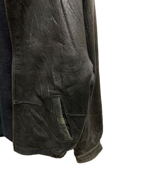 NAUTICA（ノーティカ）NAUTICA (ノーティカ) 裏チェックシングルレザージャケット ブラック サイズ:46の古着・服飾アイテム