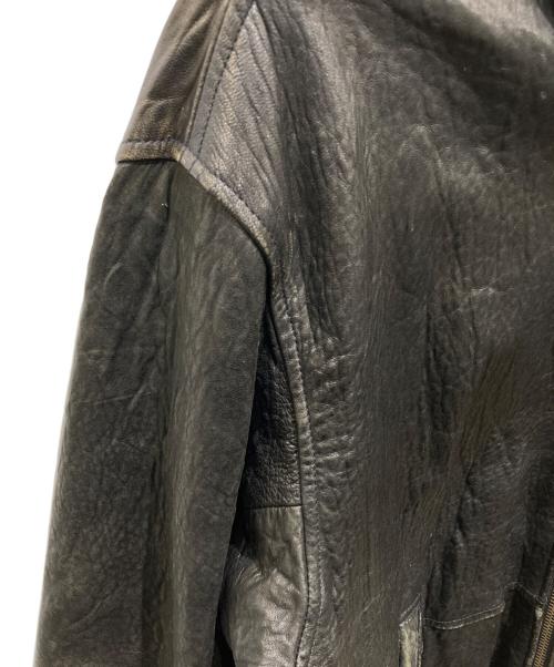 NAUTICA（ノーティカ）NAUTICA (ノーティカ) 裏チェックシングルレザージャケット ブラック サイズ:46の古着・服飾アイテム