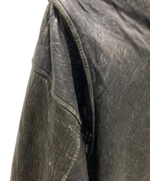 NAUTICA（ノーティカ）NAUTICA (ノーティカ) 裏チェックシングルレザージャケット ブラック サイズ:46の古着・服飾アイテム