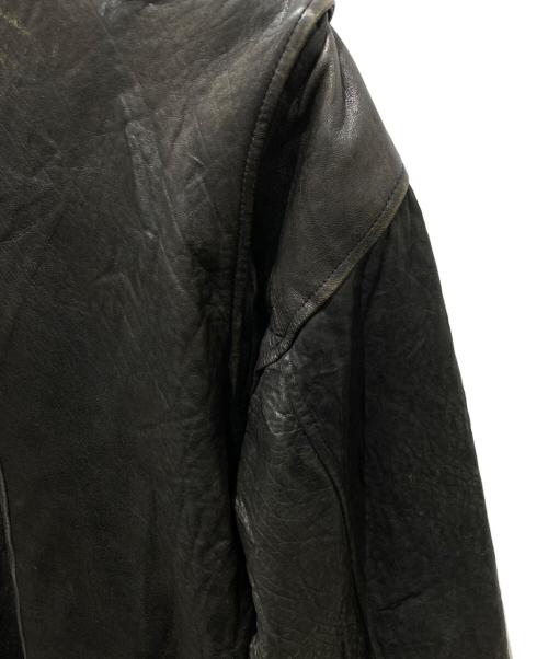 NAUTICA（ノーティカ）NAUTICA (ノーティカ) 裏チェックシングルレザージャケット ブラック サイズ:46の古着・服飾アイテム