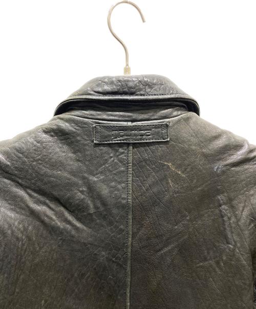 NAUTICA（ノーティカ）NAUTICA (ノーティカ) 裏チェックシングルレザージャケット ブラック サイズ:46の古着・服飾アイテム