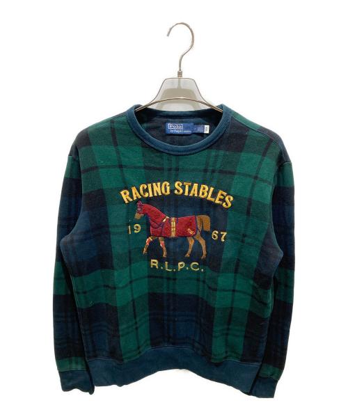 POLO RALPH LAUREN（ポロ・ラルフローレン）POLO RALPH LAUREN (ポロ・ラルフローレン) ポニー刺繍ブラックウォッチスウェット グリーン サイズ:Ｍの古着・服飾アイテム