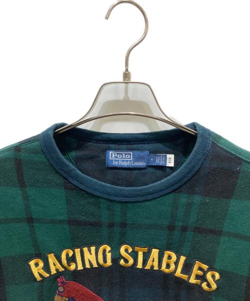 POLO RALPH LAUREN（ポロ・ラルフローレン）POLO RALPH LAUREN (ポロ・ラルフローレン) ポニー刺繍ブラックウォッチスウェット グリーン サイズ:Ｍの古着・服飾アイテム