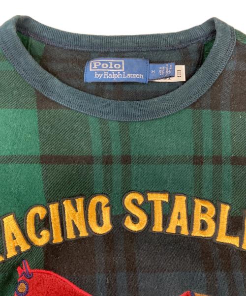 POLO RALPH LAUREN（ポロ・ラルフローレン）POLO RALPH LAUREN (ポロ・ラルフローレン) ポニー刺繍ブラックウォッチスウェット グリーン サイズ:Ｍの古着・服飾アイテム