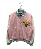 ICE CREAMアイスクリーム）の古着「STATIC VARSITY JACKET」｜ピンク