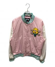 ICE CREAM（アイスクリーム）の古着「STATIC VARSITY JACKET」｜ピンク