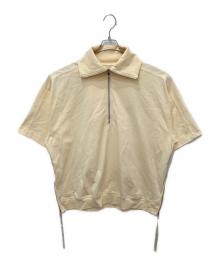 MAISON SPECIAL（メゾンスペシャル）の古着「ヘビーウェイト天竺プライムオーバーセーラーカラーハーフジップTシャツ」｜イエロー
