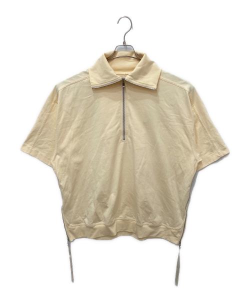 MAISON SPECIAL（メゾンスペシャル）MAISON SPECIAL (メゾンスペシャル) ヘビーウェイト天竺プライムオーバーセーラーカラーハーフジップTシャツ イエロー サイズ:2の古着・服飾アイテム
