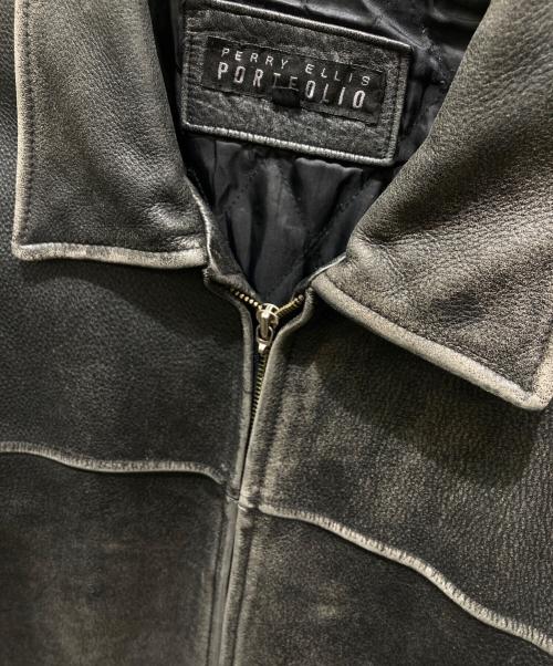 PERRY ELLIS（ペリーエリス）PERRY ELLIS (ペリーエリス) レザージャケット ブラック サイズ: LTの古着・服飾アイテム