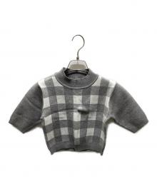 darich（ダーリッチ）の古着「ギンガムチェックニット」｜グレー