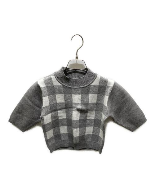 darich（ダーリッチ）darich (ダーリッチ) ギンガムチェックニット グレー サイズ:FREEの古着・服飾アイテム