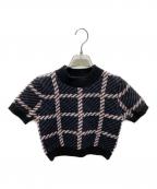 darichダーリッチ）の古着「チェックニット」｜ブラック