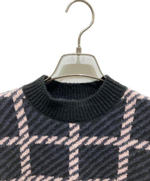 darich（ダーリッチ）darich (ダーリッチ) チェックニット ブラック サイズ:FREEの古着・服飾アイテム