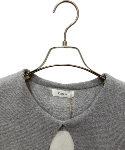 darich（ダーリッチ）Darich (ダーリッチ) ビッグカラーギンガムチェックニットロングワンピース グレー サイズ:FREEの古着・服飾アイテム