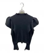 HER LIP TOハーリップトゥ）の古着「Volume-Sleeve Glitter Knit Top」｜ブラック