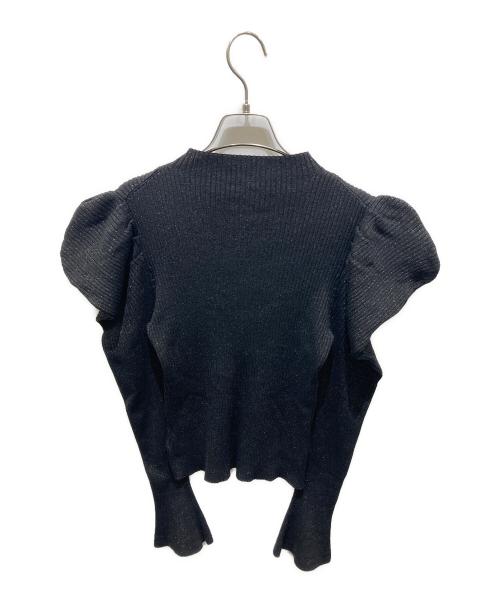 HER LIP TO（ハーリップトゥ）HER LIP TO (ハーリップトゥ) Volume-Sleeve Glitter Knit Top ブラック サイズ:Ｍの古着・服飾アイテム