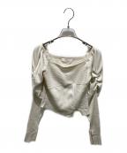 HER LIP TOハーリップトゥ）の古着「2Way Rib Slit Top」｜ベージュ