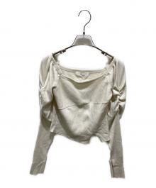 HER LIP TO（ハーリップトゥ）の古着「2Way Rib Slit Top」｜ベージュ