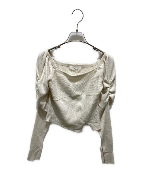 HER LIP TO（ハーリップトゥ）HER LIP TO (ハーリップトゥ) 2Way Rib Slit Top ベージュ サイズ:Ｍの古着・服飾アイテム