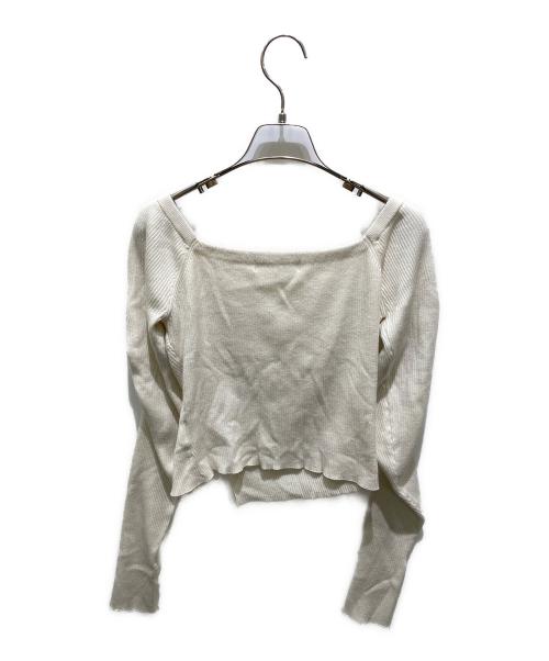 HER LIP TO（ハーリップトゥ）HER LIP TO (ハーリップトゥ) 2Way Rib Slit Top ベージュ サイズ:Ｍの古着・服飾アイテム