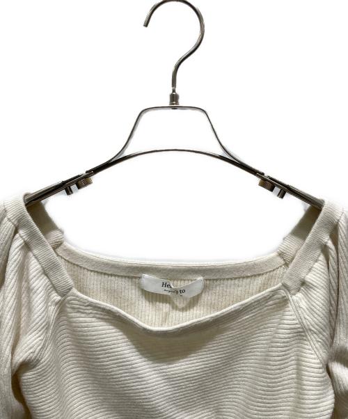 HER LIP TO（ハーリップトゥ）HER LIP TO (ハーリップトゥ) 2Way Rib Slit Top ベージュ サイズ:Ｍの古着・服飾アイテム